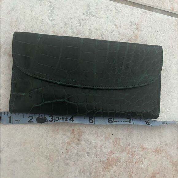 T anthony alligator pocket secretary Leather credit card Checkbook Wallet unisex - Picture 2 of 4